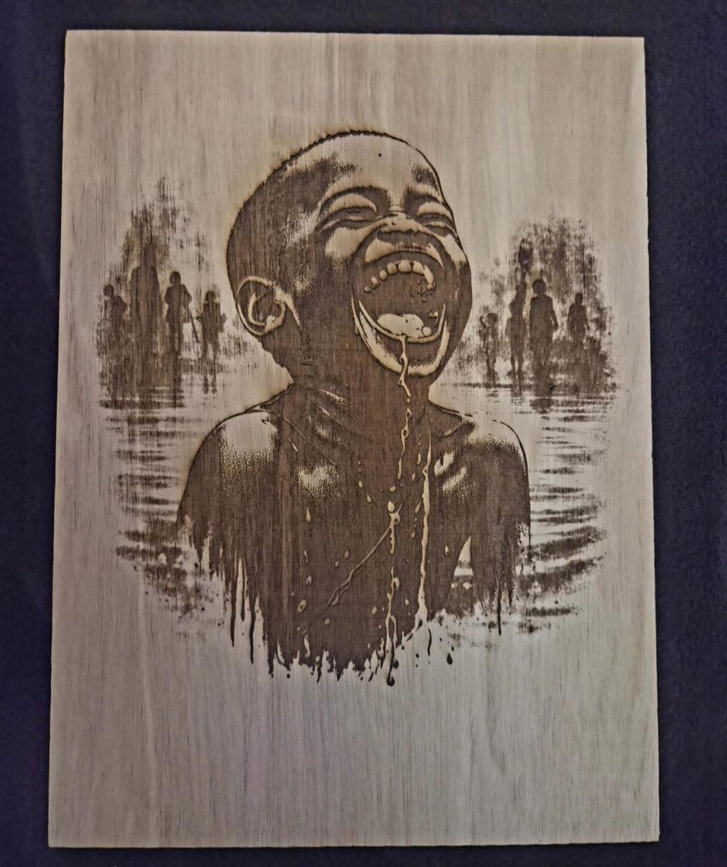 African Child Wood Wall Art Set (3 Panels) | Joy Pain Faith Series | 11x8 Laser Engraved Wood Art | Black Art Decor | Strength of the Anoint