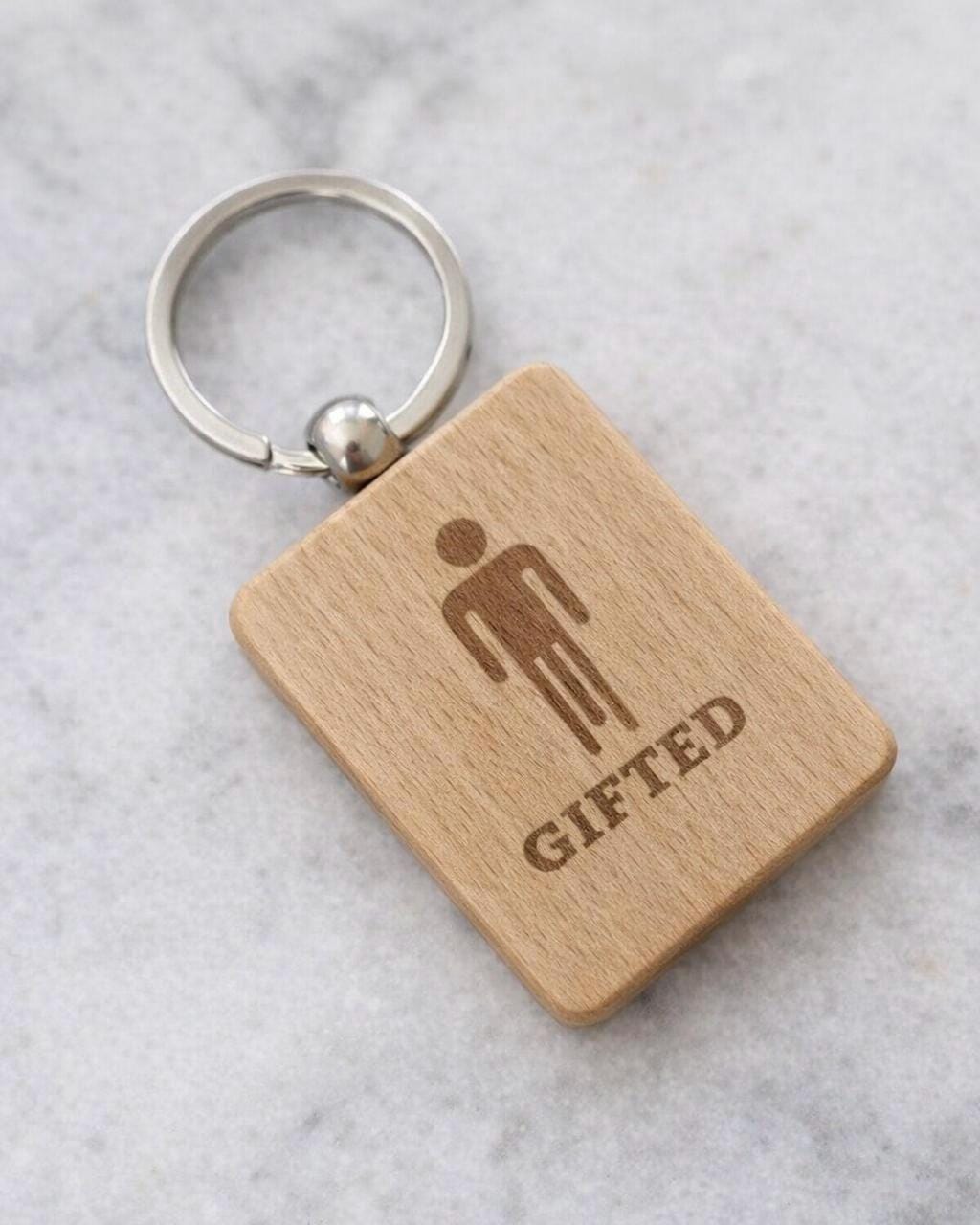 Gifted Funny Adult Wooden Keychain for Gifts Birthday or Anniversary