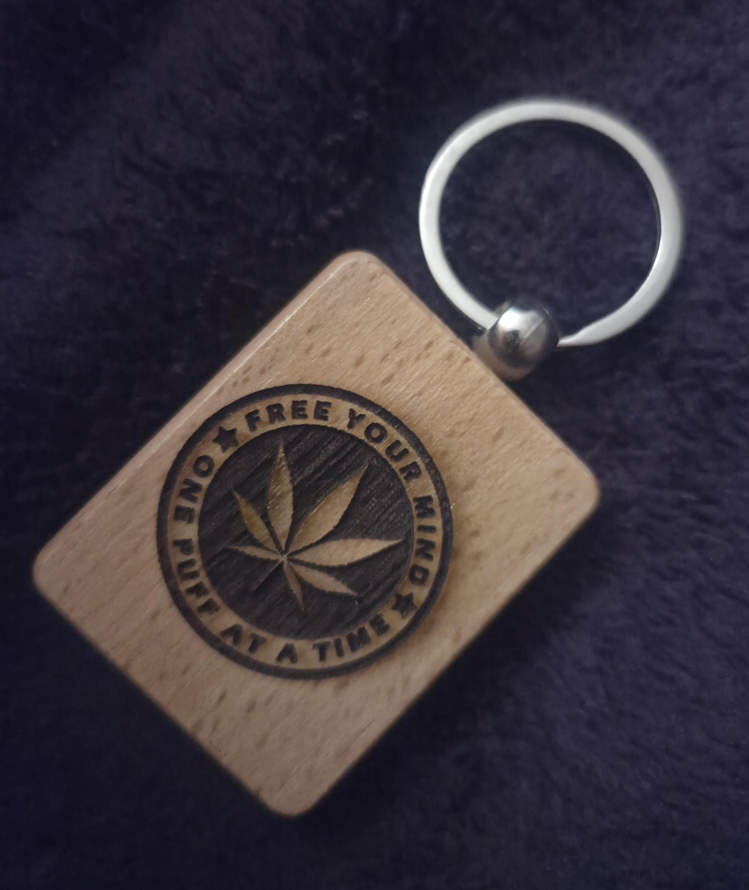 Cannabis Leaf Engraved Keychain | 420 Gift | Stoner Stocking Stuffer | Funny Weed Accessory | Small Gag Gift