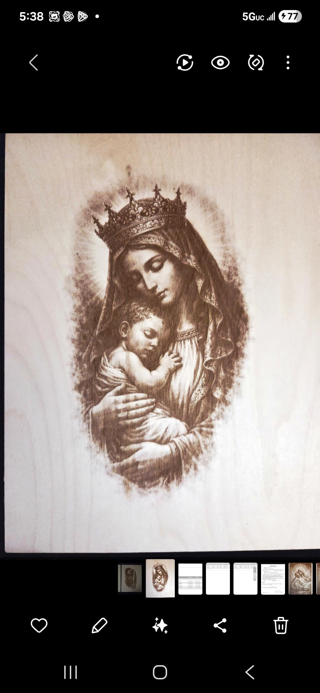 Mother Mary & Baby Jesus Engraved Wood Art | Christian Wall Decor | Religious Gift | Faith-Based Home Decor | 16x12 Panel