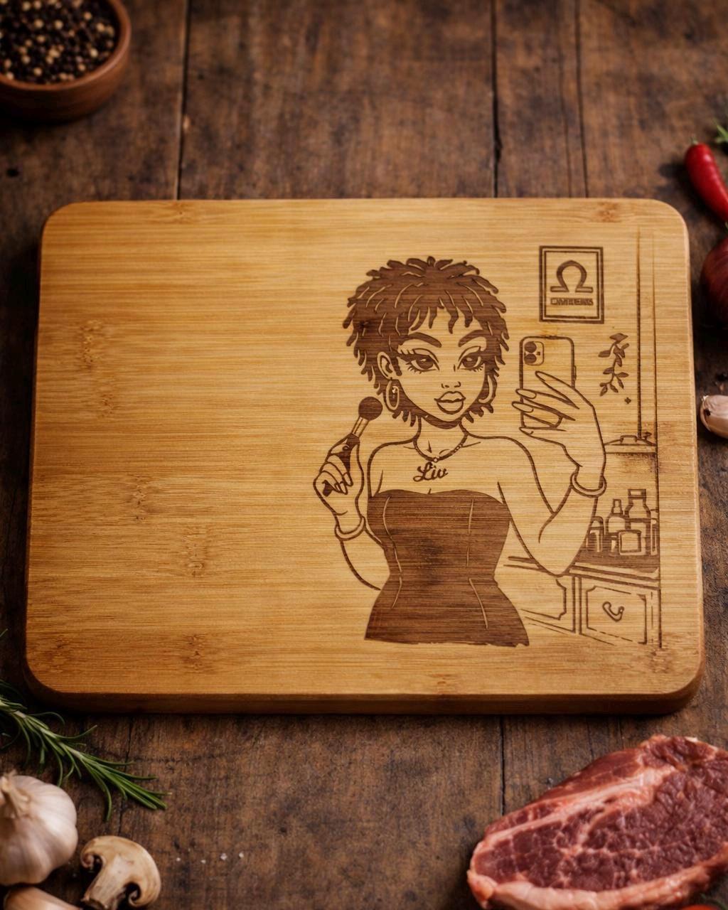 Custom Engraved Cutting Board | Personalized House Portrait, New Home Gift