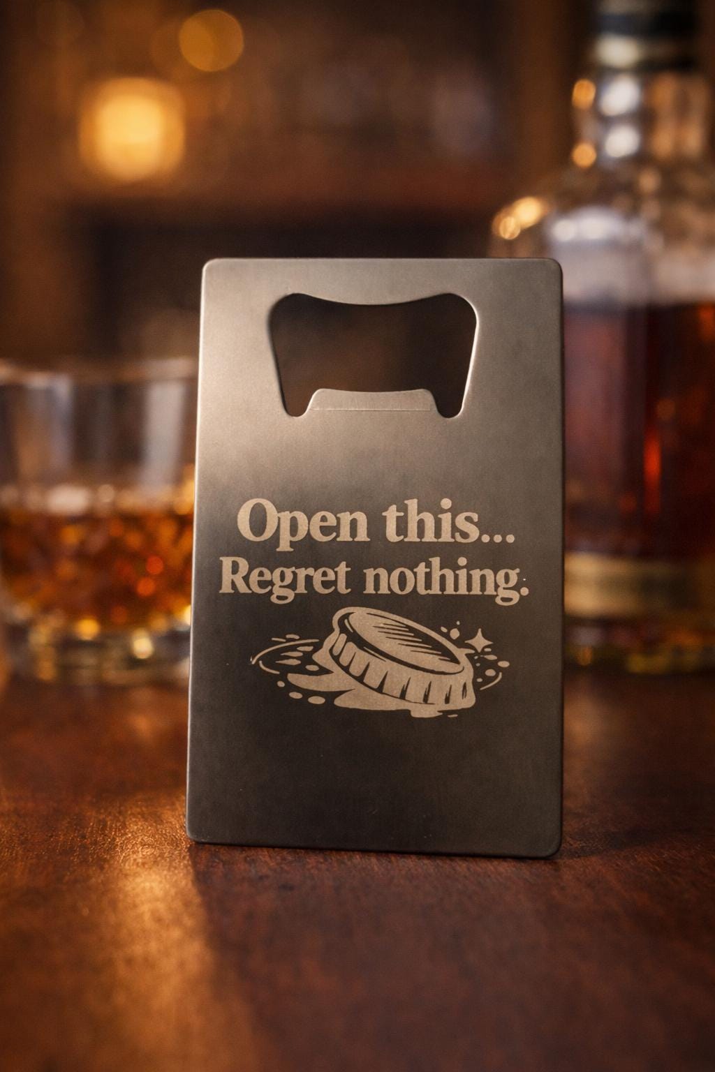 Custom Engraved Wallet Bottle Opener | Personalized Stainless Steel Card Tool