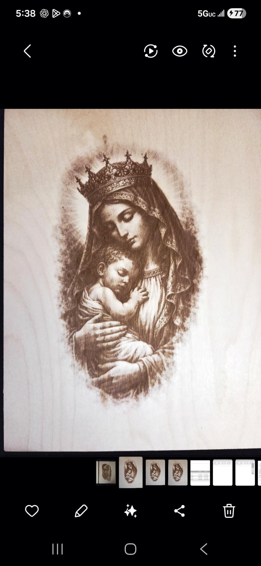 Mother Mary & Baby Jesus Engraved Wood Art | Christian Wall Decor | Religious Gift | Faith-Based Home Decor | 16x12 Panel