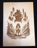 Spiritual Warfare Wall Art – Faith vs Fear Engraved Wood Panel – Prayer in Chaos – Christian Art – 16x12 Religious Wall Decor – Strength Thr