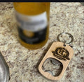 Personalized Wooden Bottle Opener Keychain | Custom Engraved Logo Gift