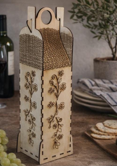 Winebox Gift Handmade Engraved Wine Holder Giftset For Couples Weddings Gift