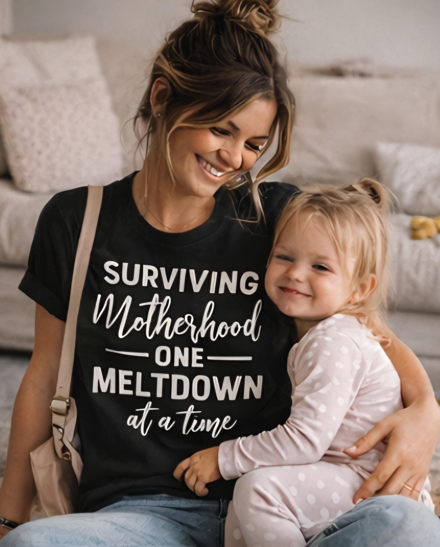 Surviving Motherhood T-Shirt | Funny Mom Shirt | Mom Life Tee | Tired Mom Gift | Motherhood Humor Shirt | Gift for Mom | Mama Shirt
