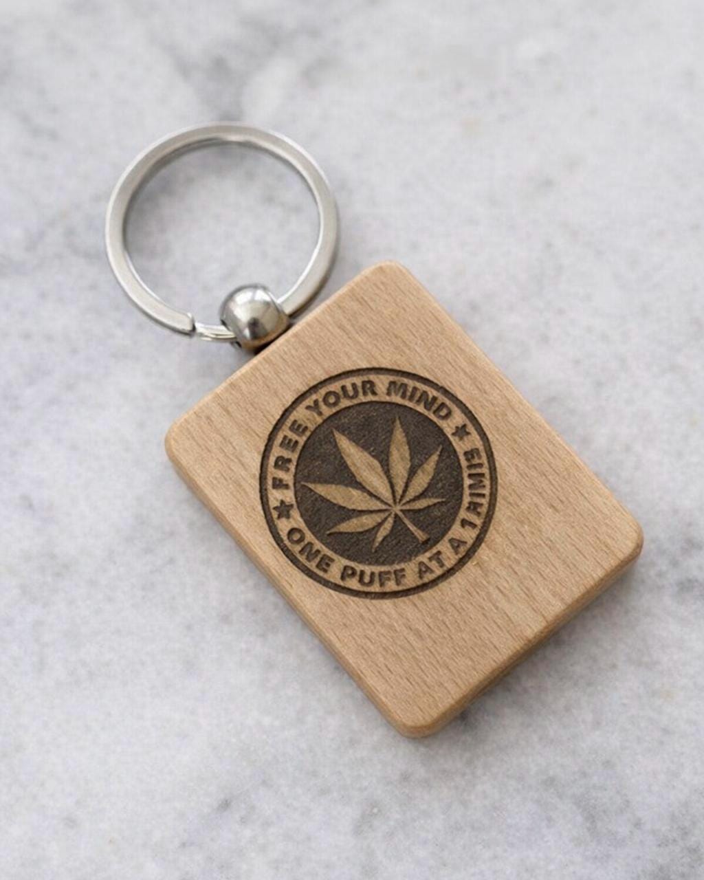 Custom Laser Engraved Wood Keychain | Personalized Logo Key Tag, Small Business Gift