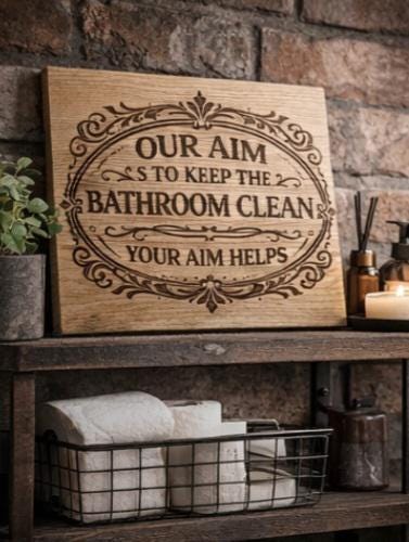 Funny Bathroom Sign | Rustic Bathroom Decor | Bathroom Humor Wall Art | Farmhouse Bathroom Sign | Guest Bathroom Decor