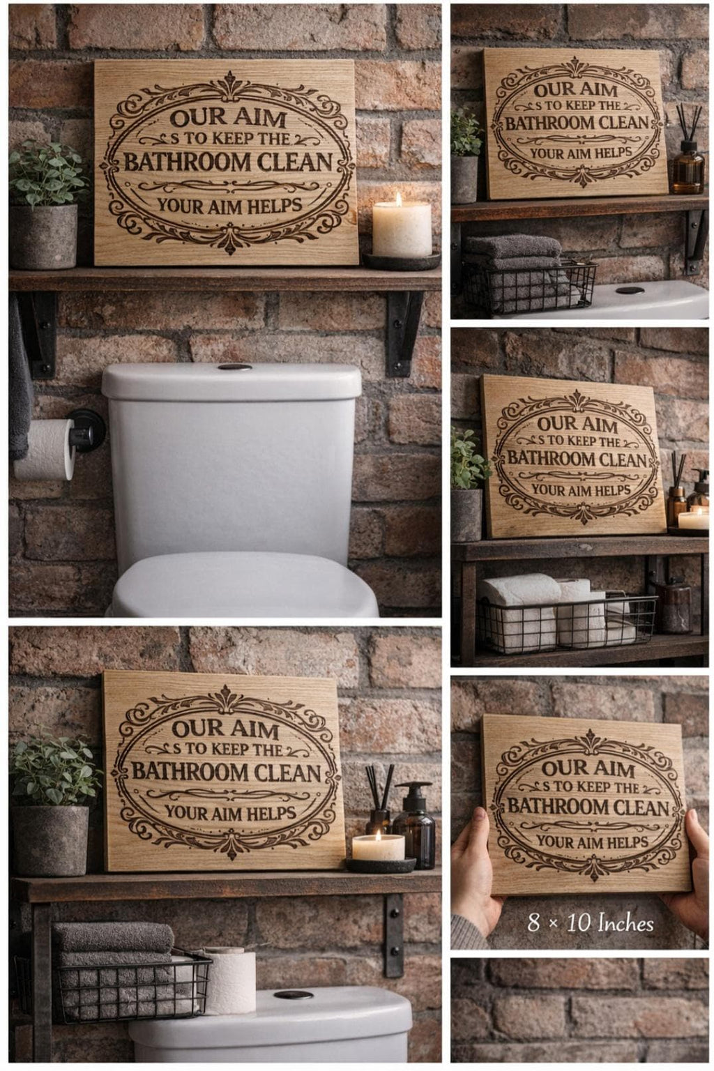 Funny Bathroom Sign | Rustic Bathroom Decor | Bathroom Humor Wall Art | Farmhouse Bathroom Sign | Guest Bathroom Decor