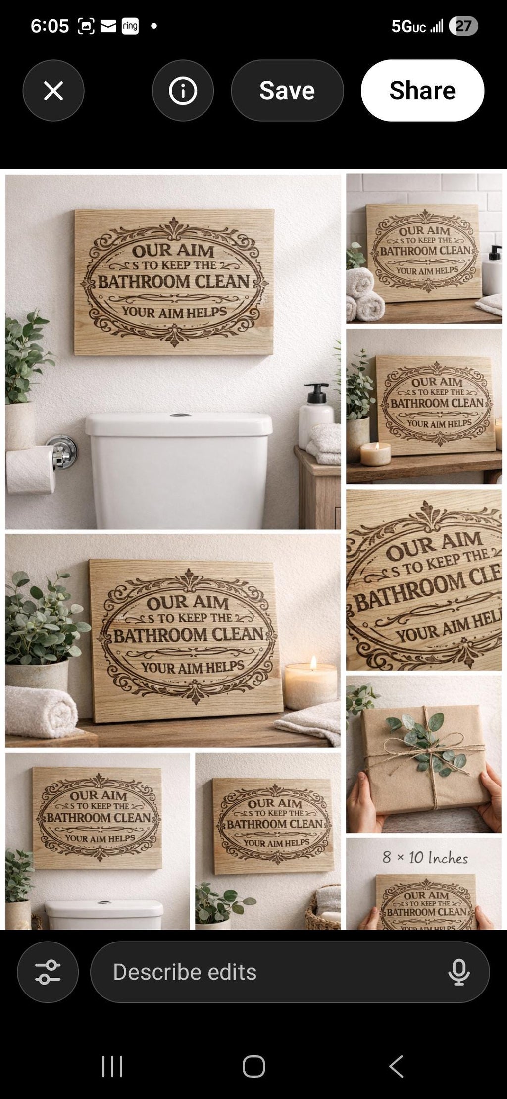 Funny Bathroom Sign | Rustic Bathroom Decor | Bathroom Humor Wall Art | Farmhouse Bathroom Sign | Guest Bathroom Decor