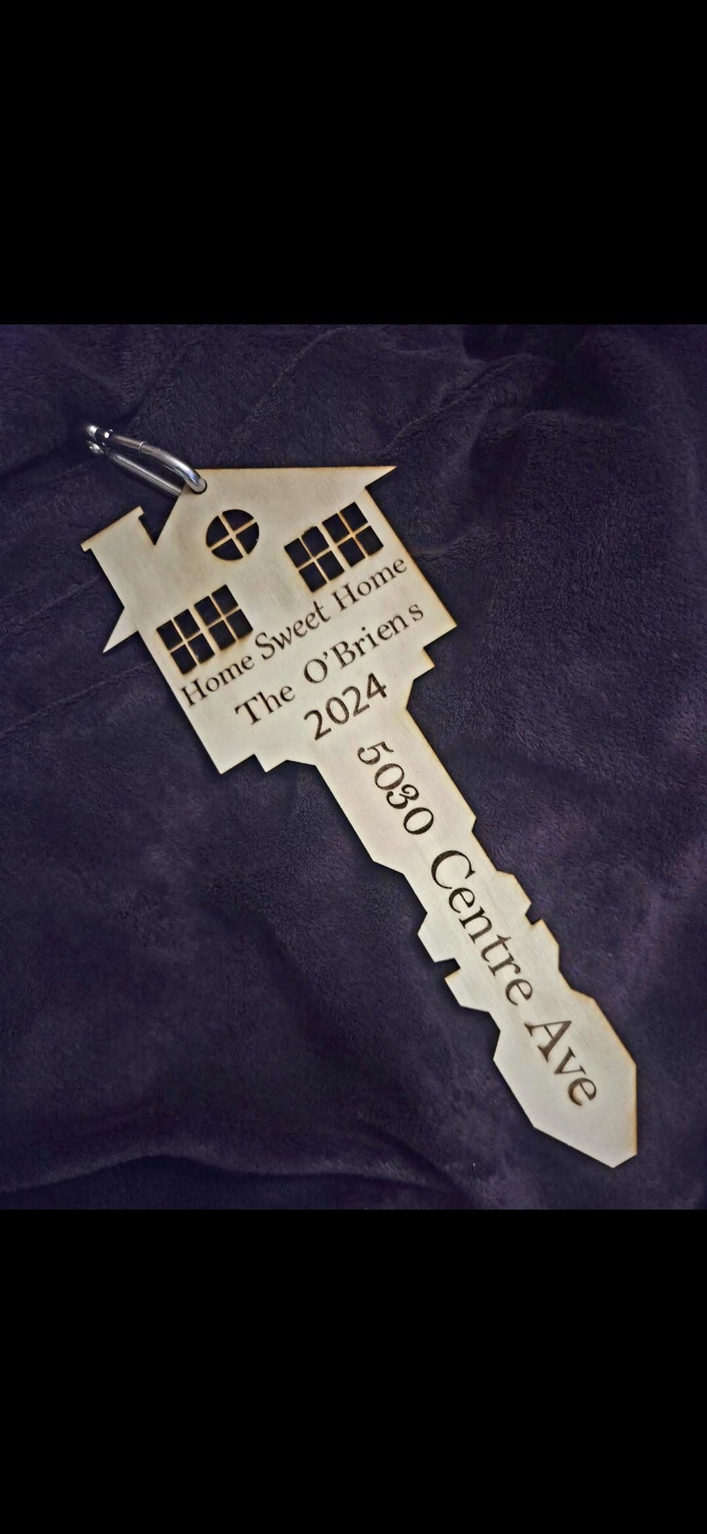 Personalized Wooden Key Sign | Custom New Home, Realtor Closing Gift