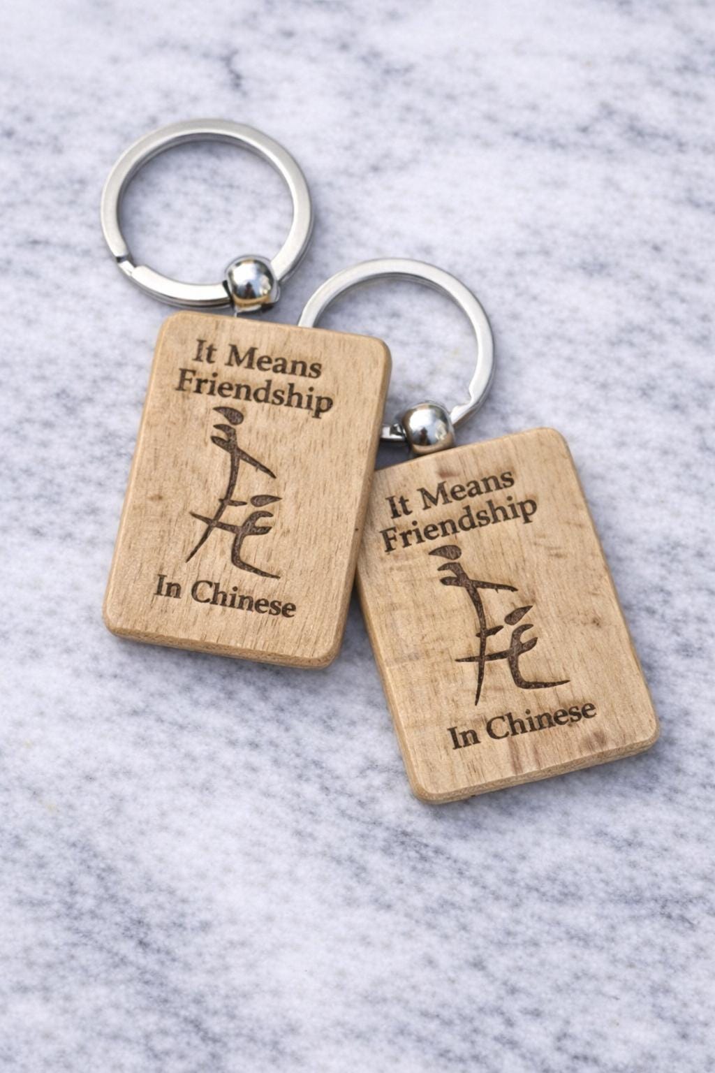 Custom Laser Engraved Wood Keychain | Personalized Logo Key Tag, Small Business Gift