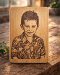 Custom Photo Engraved Cutting Board | Laser Etched Wooden Keepsake Home Decor