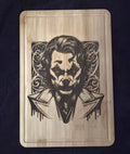 Joker Like Clown Style Engraved Cutting Board | Villain Kitchen Decor | Laser Engraved Bamboo