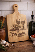 Custom Engraved Cutting Board | Wine Cheese Design Kitchen Decor.