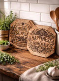 Rustic Wooden Trivet Set