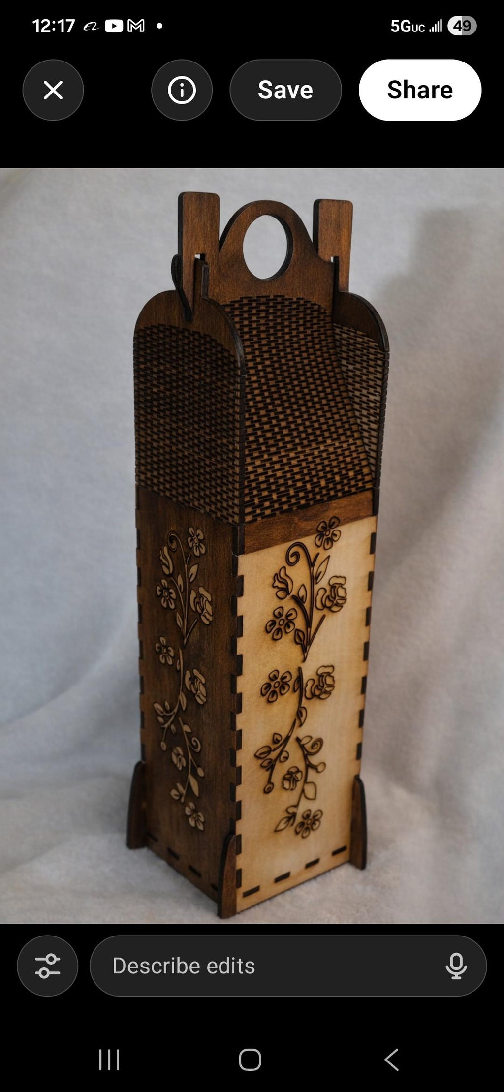 Wooden Wine Gift Box | Laser Cut Wine Carrier | Personalized Wine Holder | Housewarming Gift | Wedding Gift | Wine Lover Gift