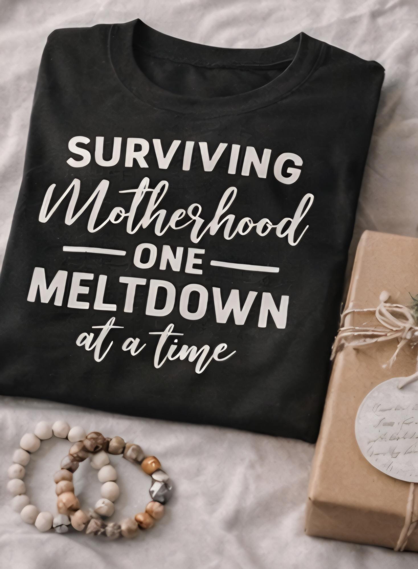 Surviving Motherhood T-Shirt | Funny Mom Shirt | Mom Life Tee | Tired Mom Gift | Motherhood Humor Shirt | Gift for Mom | Mama Shirt