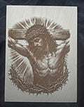 Black Jesus Wood Engraving | Faith Wall Art | Crown of Thorns Portrait | Christian Home Decor | Religious Gift | Spiritual Wall Panel 16x12