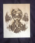 African Child Prayer Wood Engraving | 11x8 Handmade Laser Engraved Wall Art | Spiritual Black Art | Strength of the Anointed Series Panel II