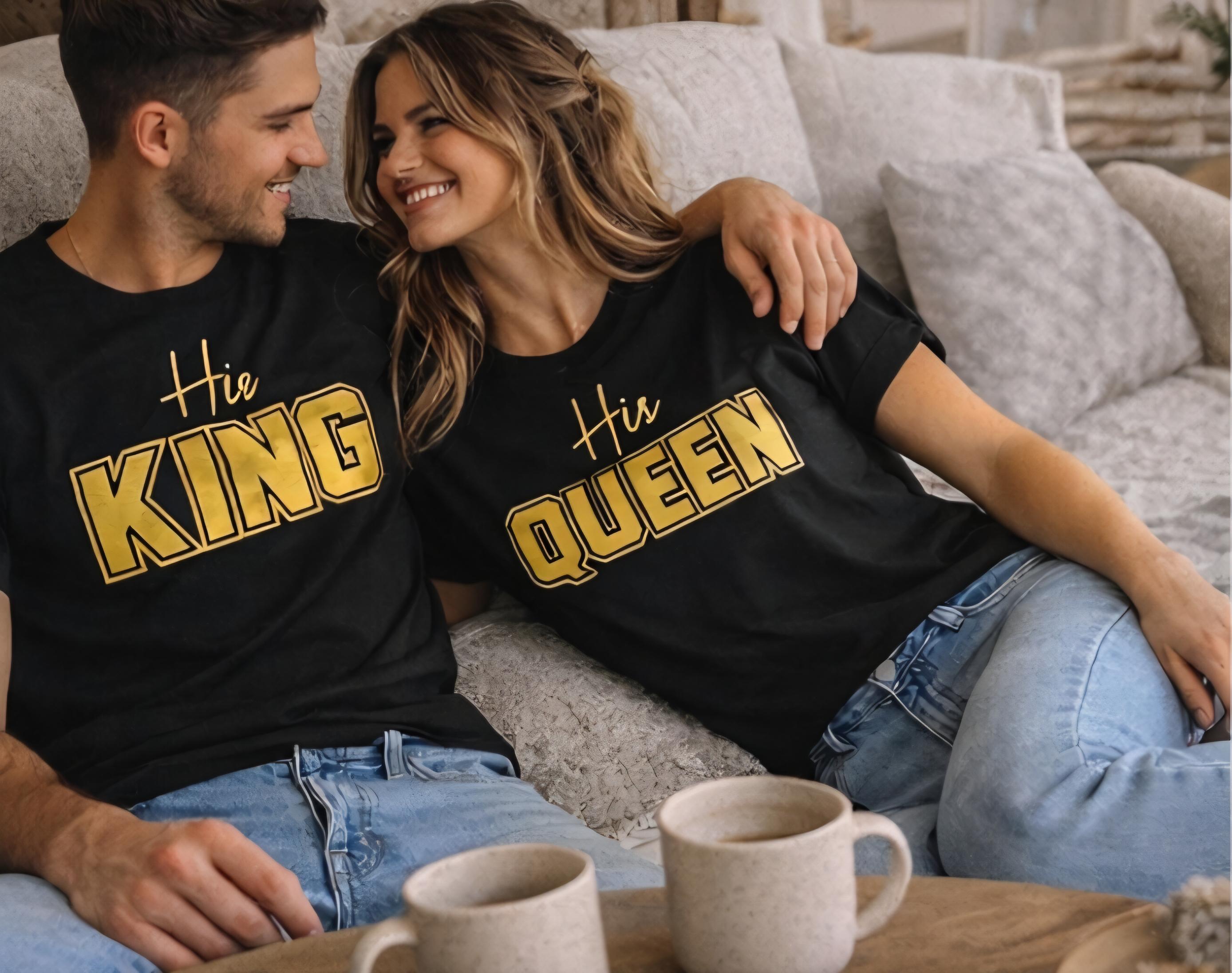 His Queen Her King Shirts | Matching Couple Shirts | King Queen T-Shirts | Couples Outfit Set | Relationship Shirts | Gift for Couples | Kil