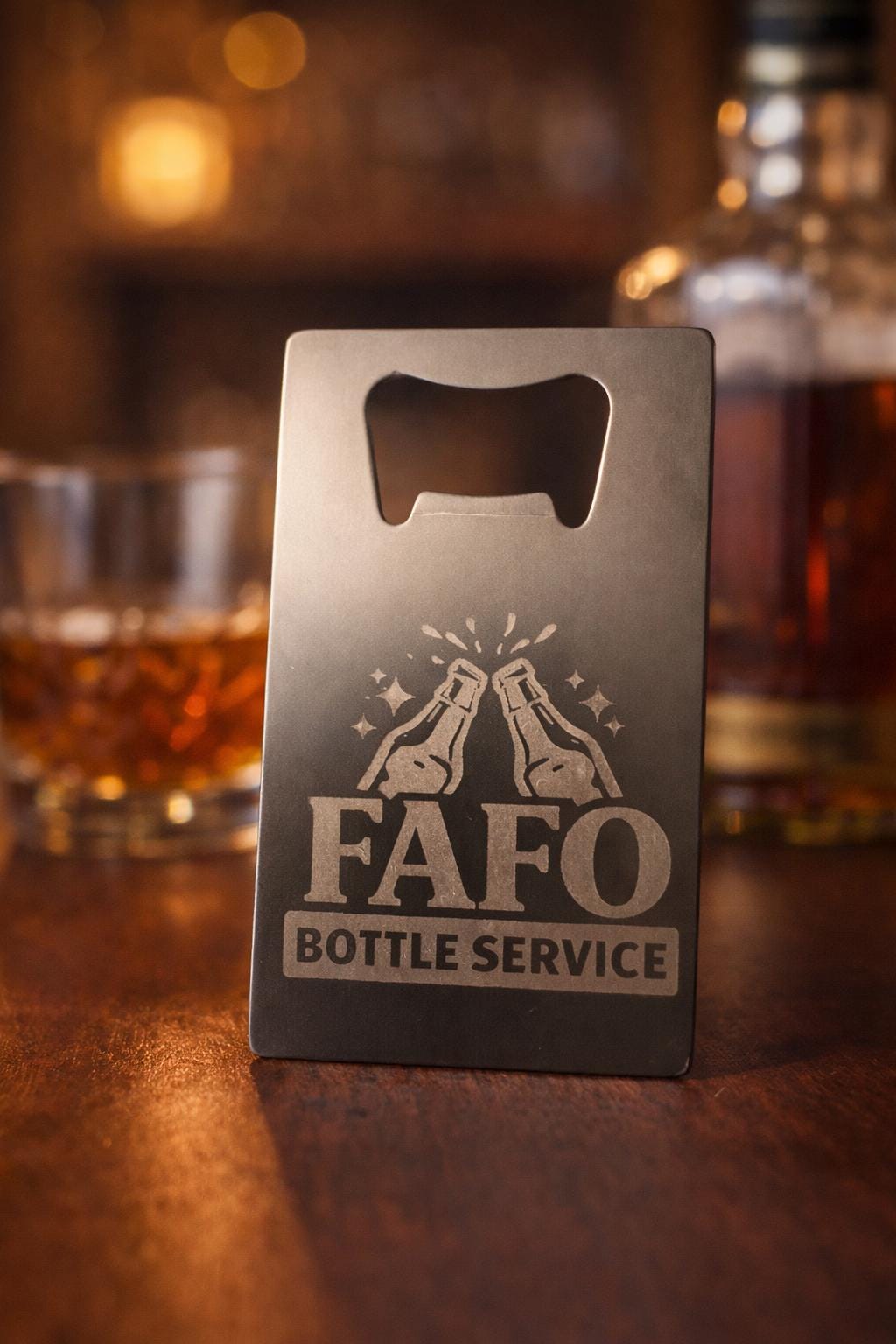 Custom Engraved Wallet Bottle Opener | Personalized Stainless Steel Card Tool