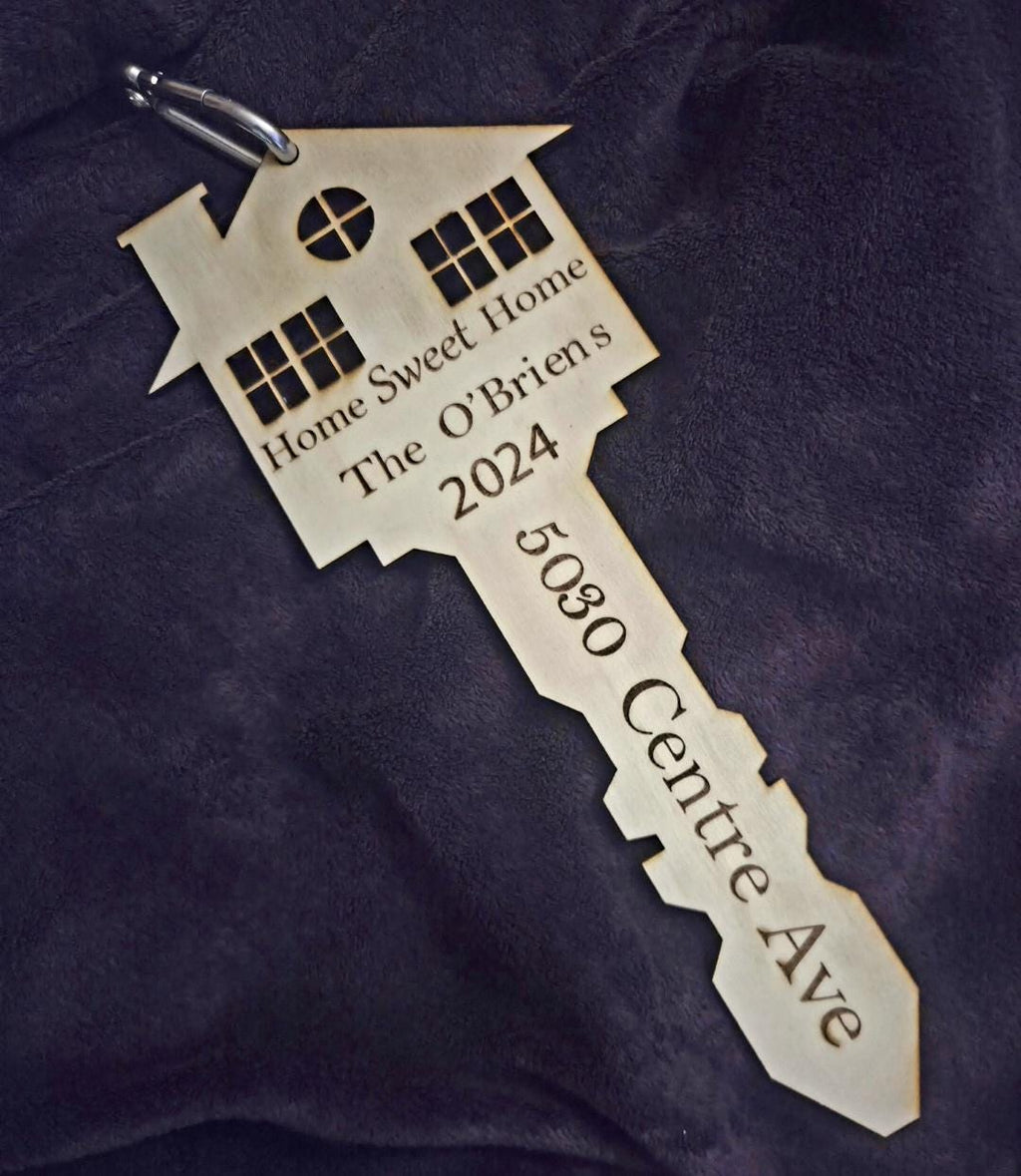 Personalized Wooden Key Sign | Custom New Home, Realtor Closing Gift