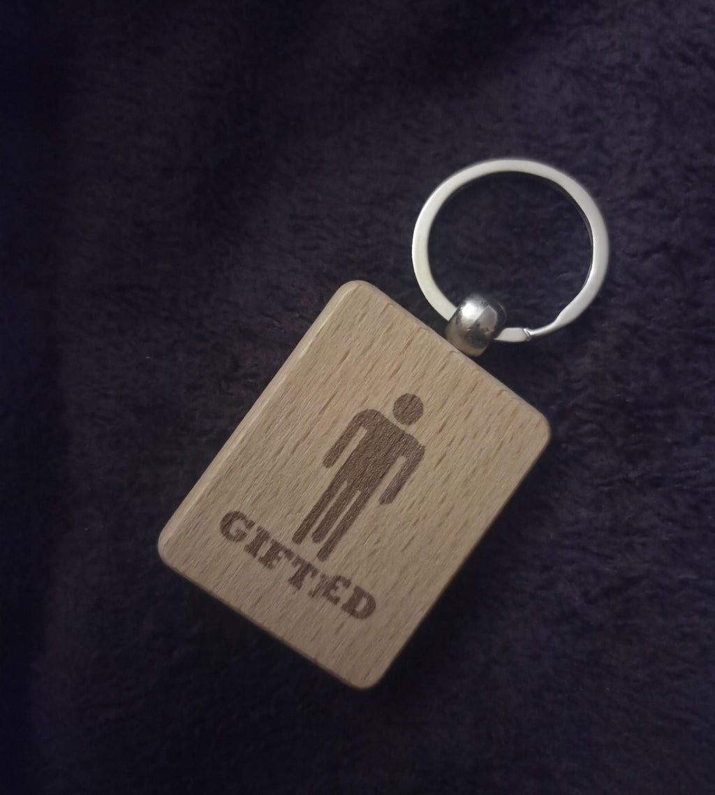 Gifted Funny Adult Wooden Keychain for Gifts Birthday or Anniversary