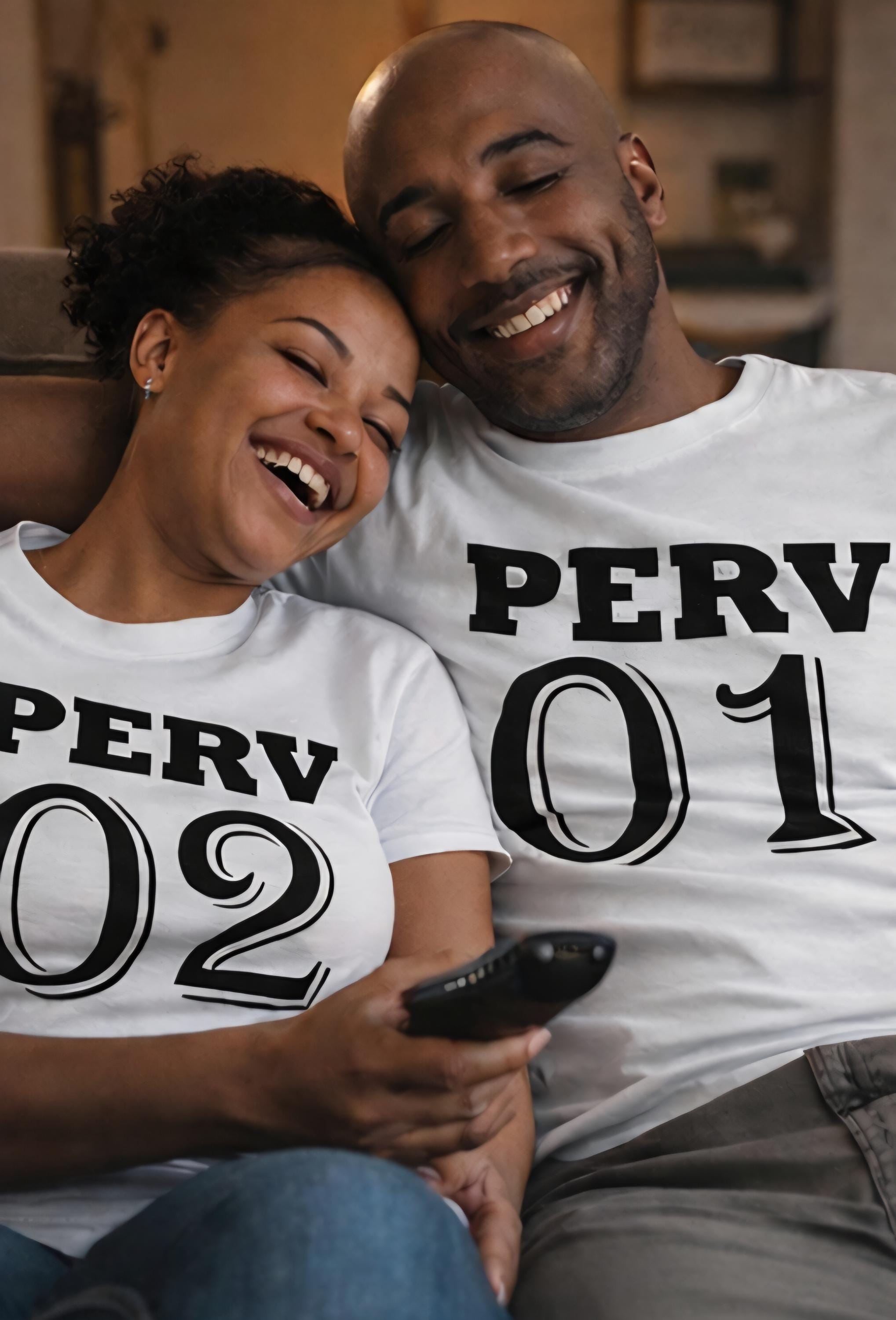 Funny Couple Shirts Perv 01 Perv 02 | Matching Couples Outfit | Naughty Couple Shirts | Adult Humor Shirts | Boyfriend Girlfriend Gift