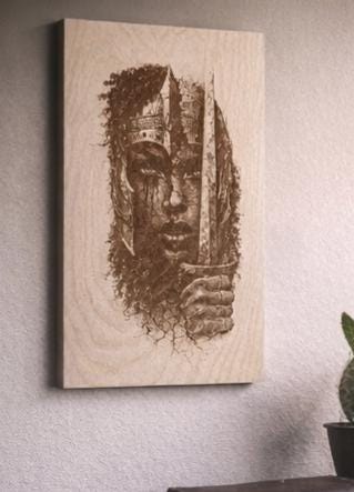 Laser Engraved Wood Wall Art 16x12 | Handmade Statement Panel | African Inspired Decor | Unique Home Art | King Bee Graphix