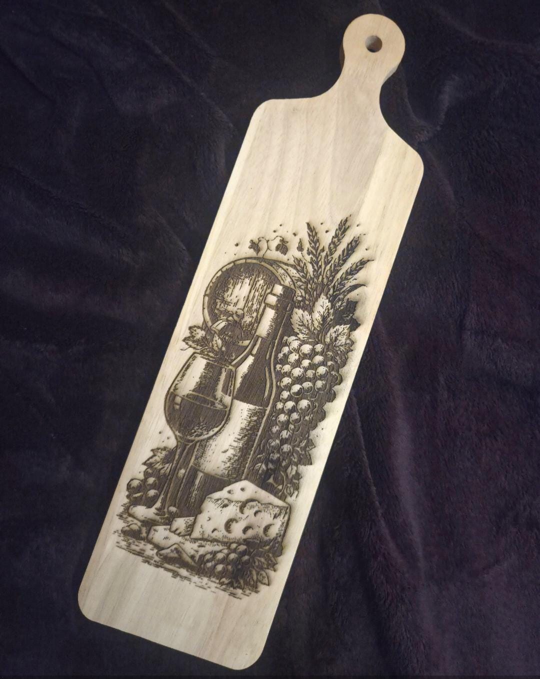 Engraved Wine & Cheese Serving Board Decor Gift for All Kitchen Decor Charcuterie