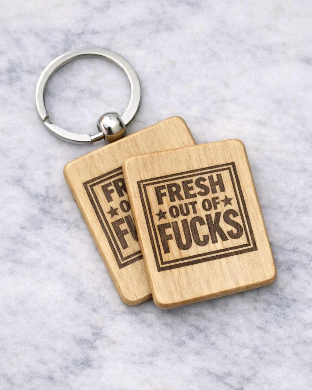 Custom Laser Engraved Wood Keychain | Personalized Logo Key Tag, Small Business Gift