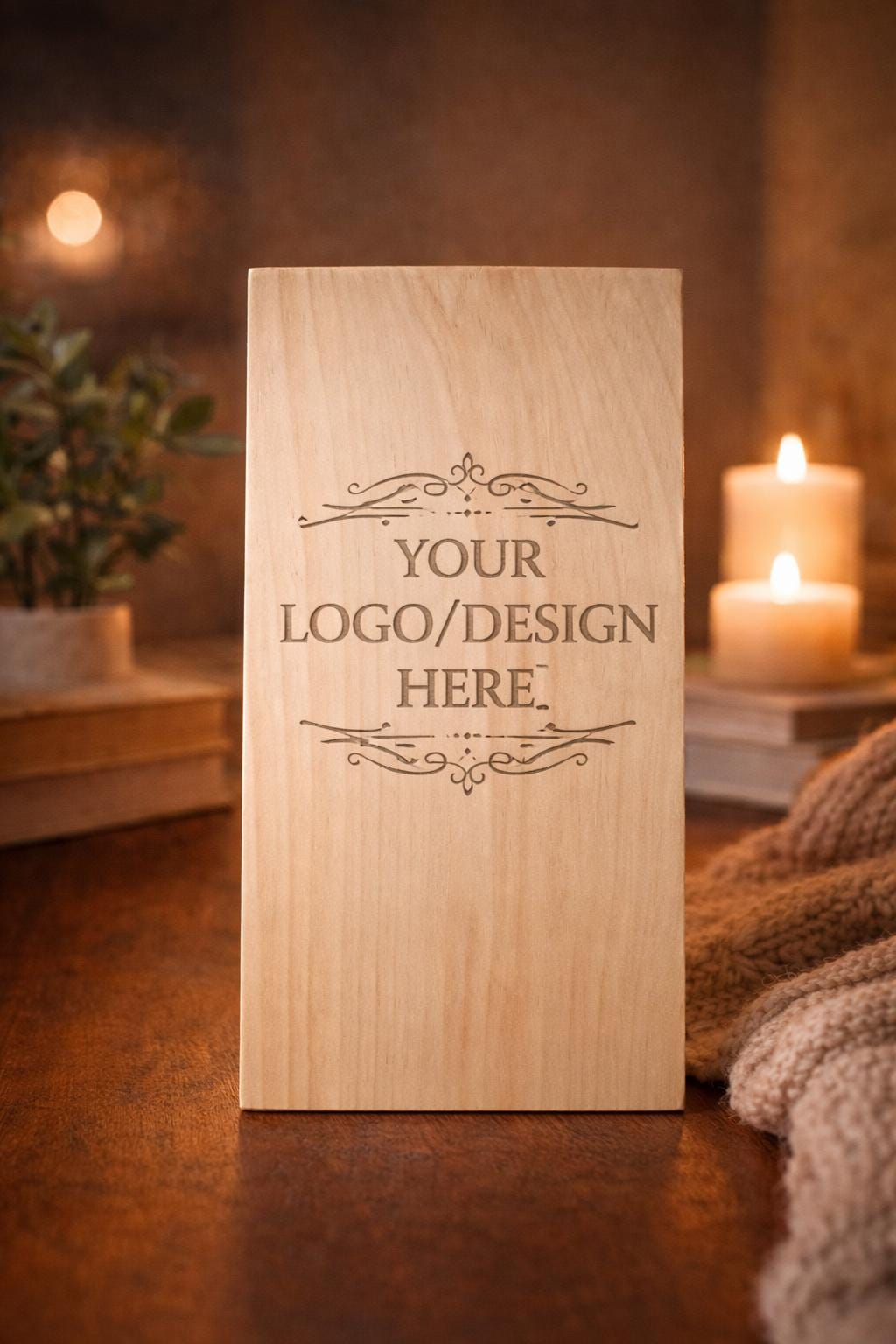 Custom Engraved Wood Sign | Personalized Business Logo Plaque | Desk Decor, Realtor Gift