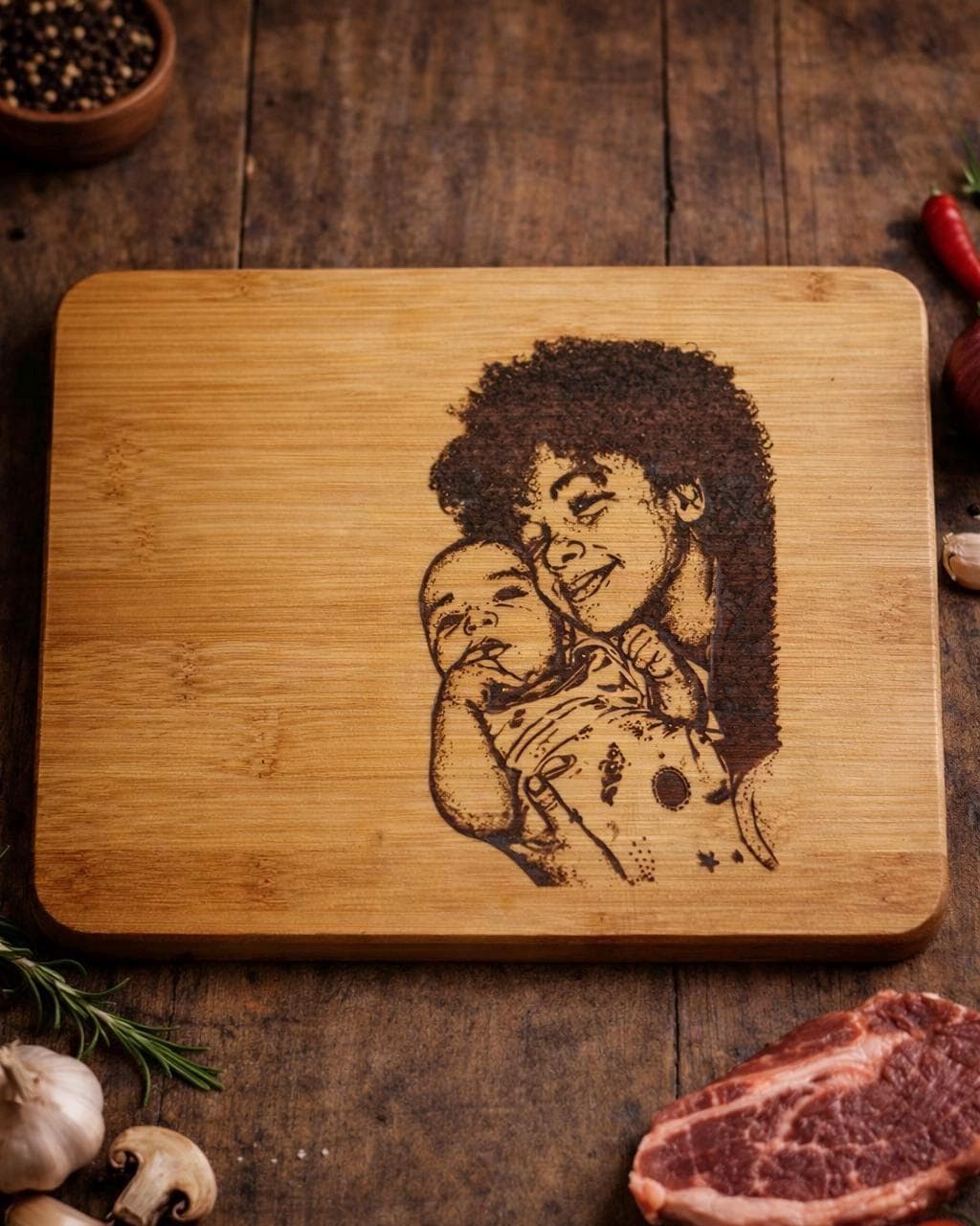 Custom Engraved Cutting Board | Personalized House Portrait, New Home Gift