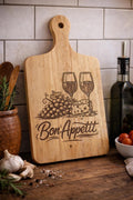 Custom Engraved Cutting Board | Wine Cheese Design Kitchen Decor