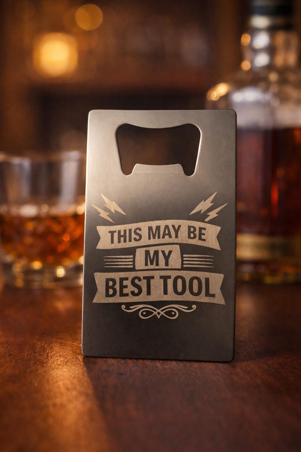 Custom Engraved Wallet Bottle Opener | Personalized Stainless Steel Card Tool