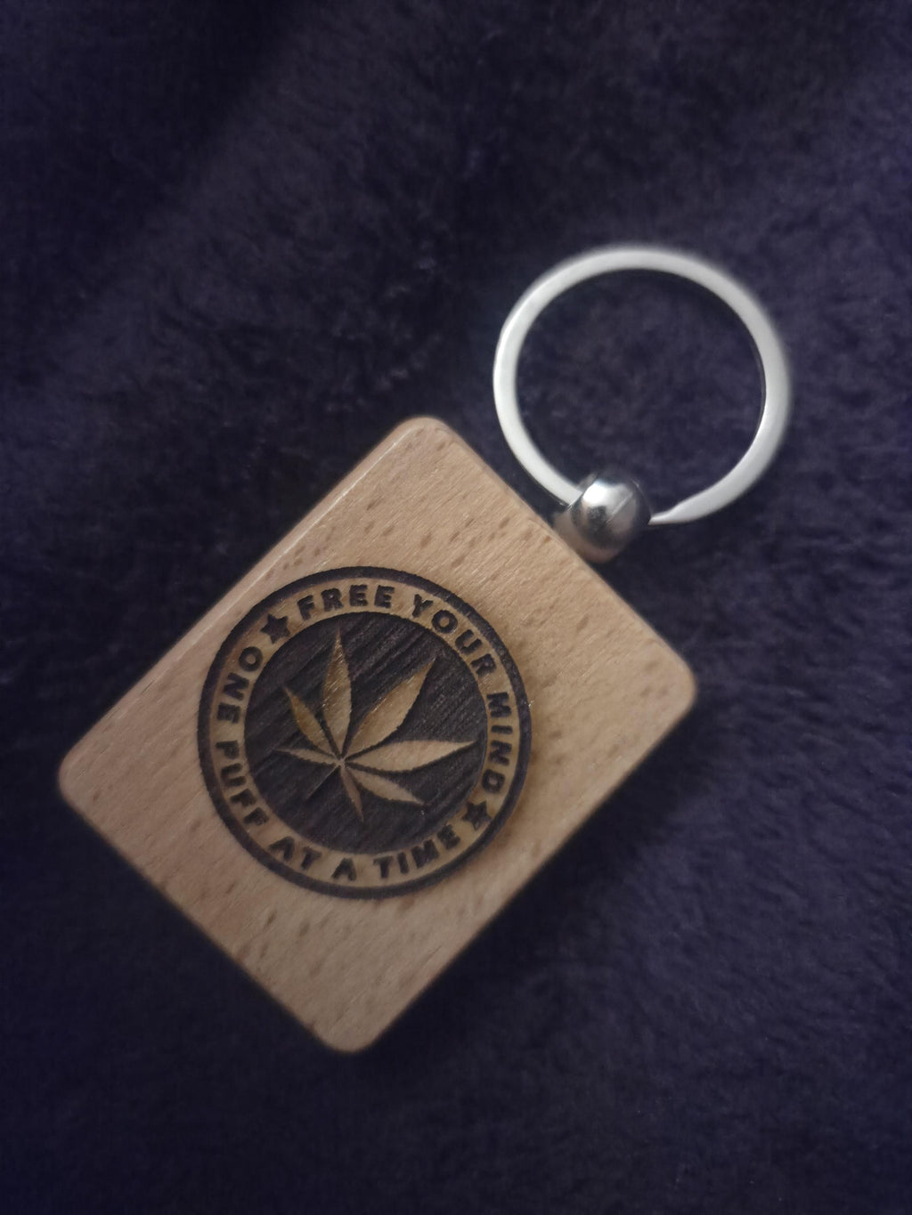 Cannabis Leaf Engraved Keychain | 420 Gift | Stoner Stocking Stuffer | Funny Weed Accessory | Small Gag Gift