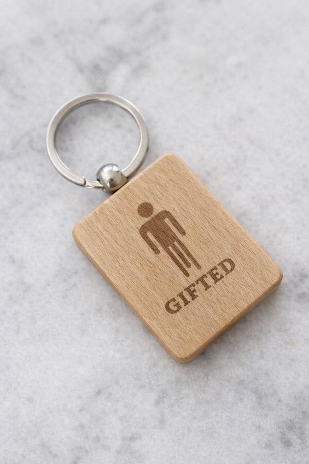 Custom Laser Engraved Wood Keychain | Personalized Logo Key Tag, Small Business Gift