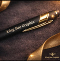 Custom Engraved Pens | Matte Black Gold Accent Business Branding Realtor Gift