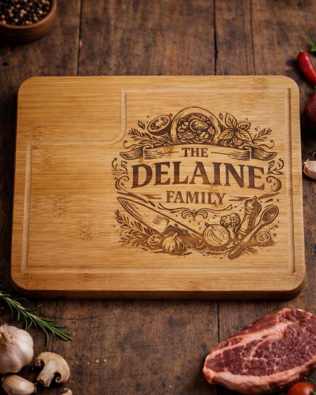 Custom Engraved Cutting Board | Personalized House Portrait, New Home Gift