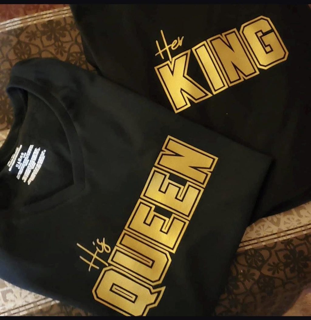 His Queen Her King Shirts | Matching Couple Shirts | King Queen T-Shirts | Couples Outfit Set | Relationship Shirts | Gift for Couples | Kil