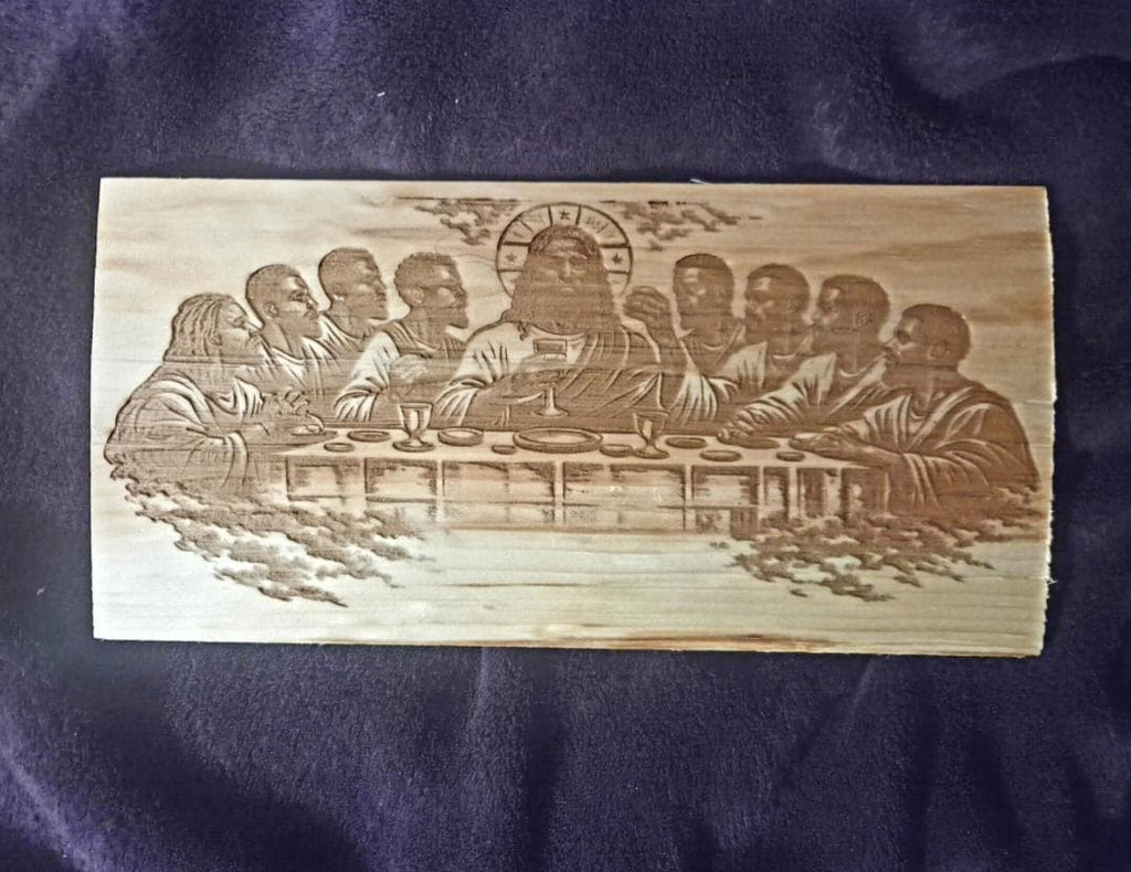 African American Last Supper Wood Panel Art | Engraved Christian Home Decor
