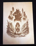 Engraved Wood Panel Art – Faith vs Fear, Prayer in Chaos, Christian Decor (16x12")