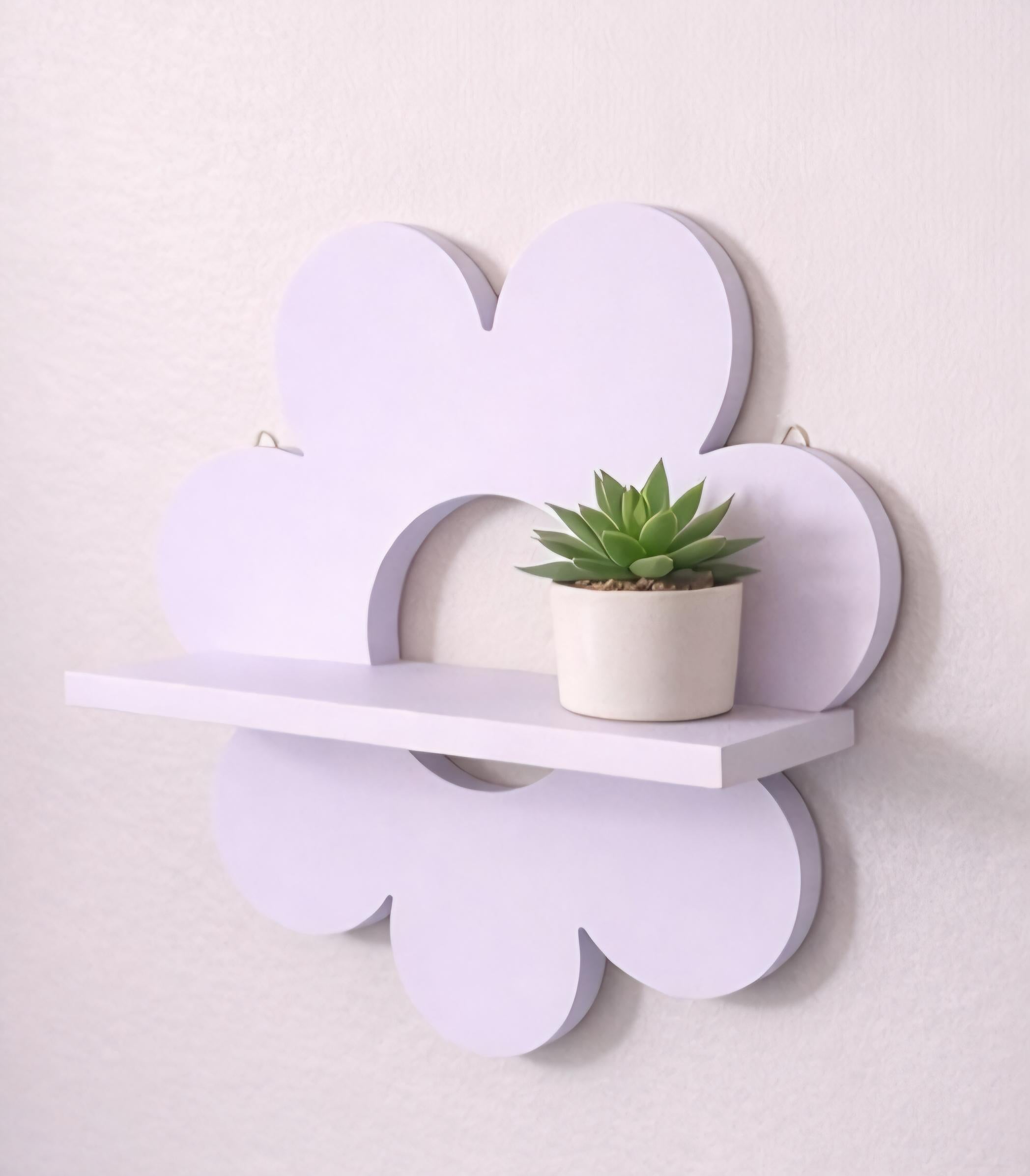 Purple Flower Shelf | 10x10 Decorative Floating Display | Boho Nursery Decor