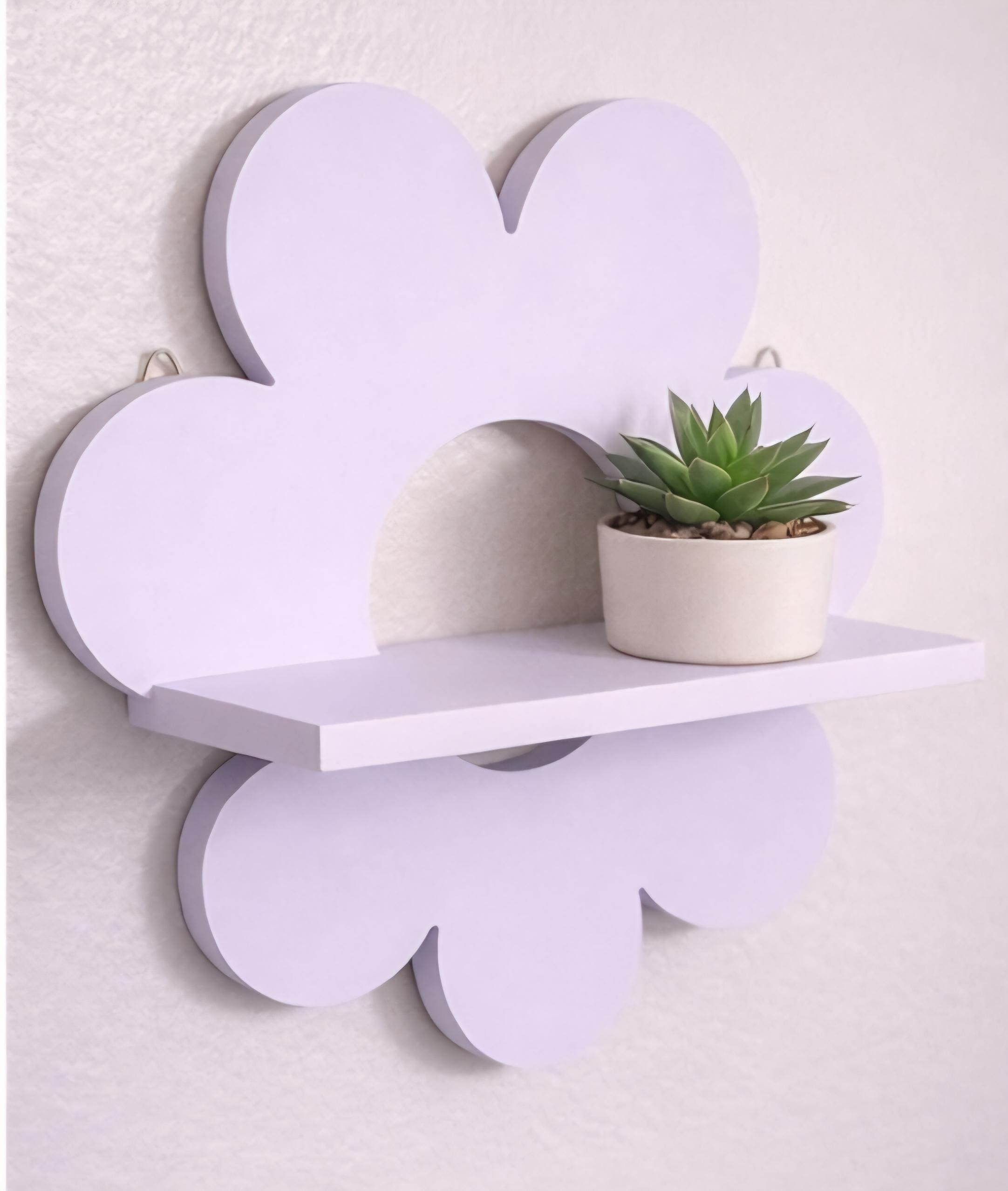 Purple Flower Shelf | 10x10 Decorative Floating Display | Boho Nursery Decor
