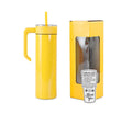 Yellow 20oz Skinny Tumbler with Handle | Leak Proof Lid, Insulated Travel Cup