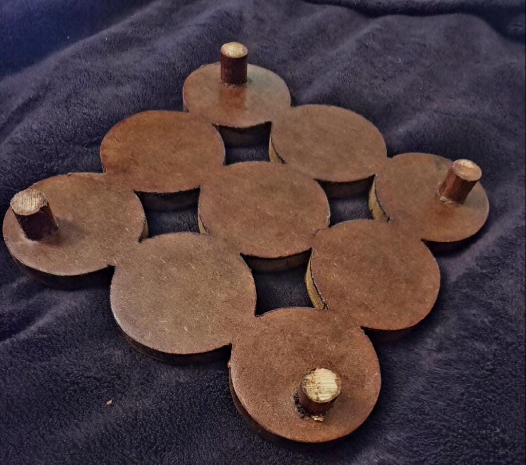 Modern Wooden Trivet Set | 8x8 Circular Tile Pot Holder | Rustic Kitchen Decor