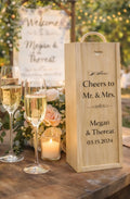 Personalized Wine Box Anniversary Gift | Custom Engraved Keepsake Box
