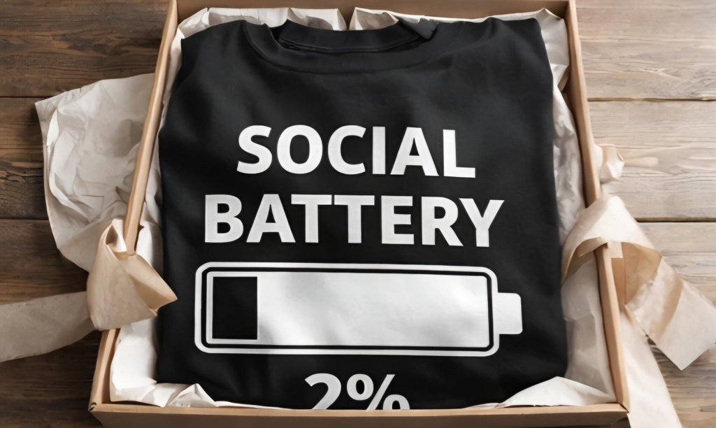 Social Battery 2% Shirt: Funny Introvert, Social Anxiety Tee, Relatable Humor